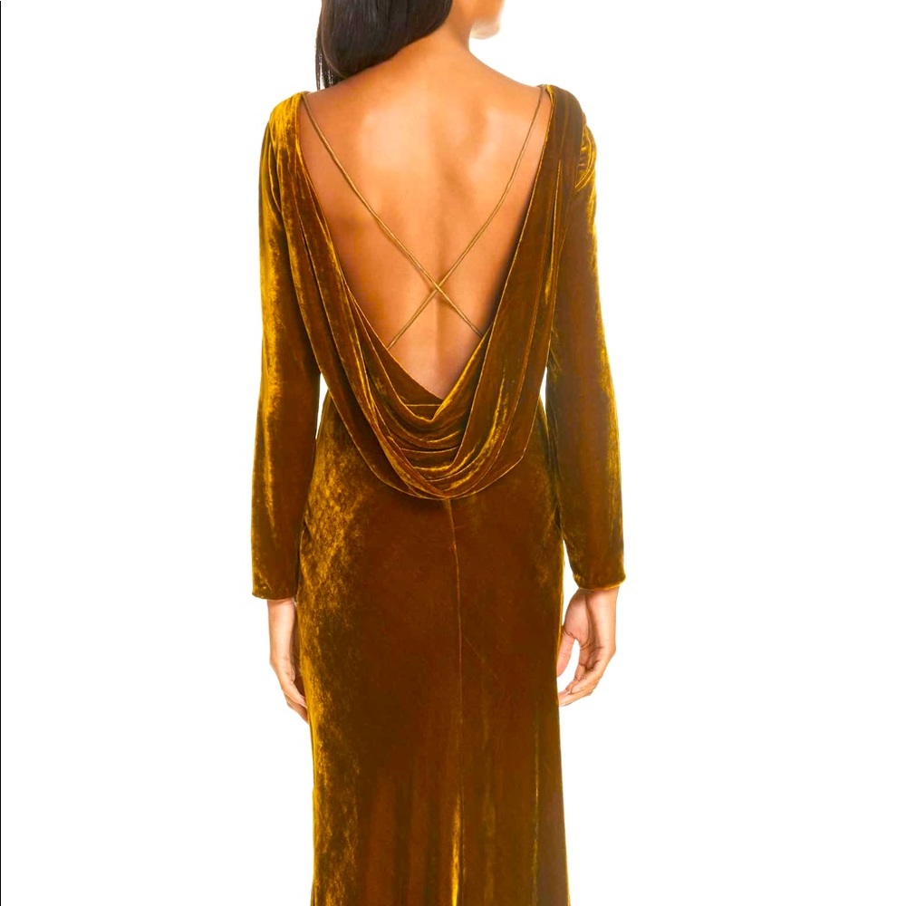 Saloni Tina Cowl Back Velvet Dress